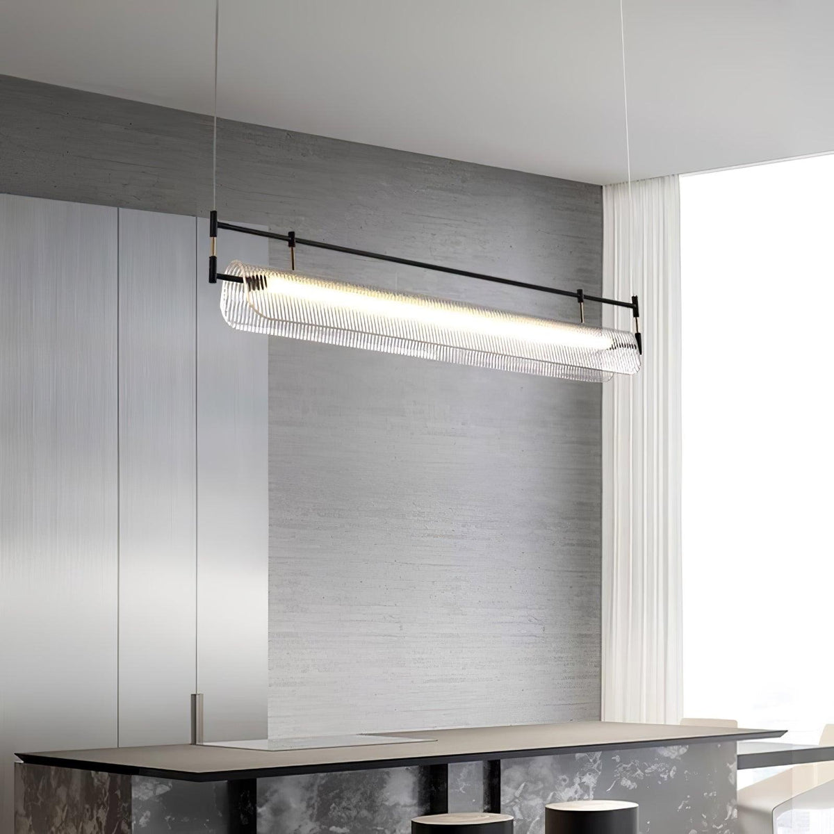 Zorista Lustre Linéaire en Acrylique Long