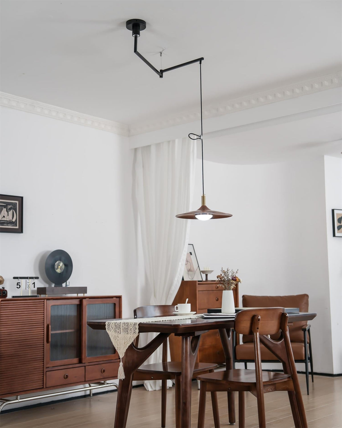 Veylo Adjustable Swing Arm Pendant Light-Neutral Decor