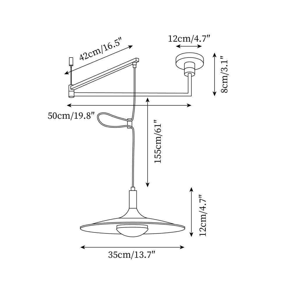 Veylo Adjustable Swing Arm Pendant Light-Neutral Decor