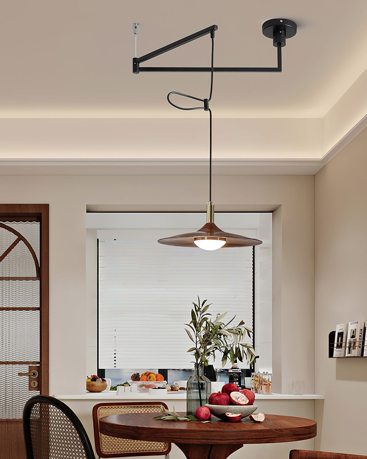 Veylo Adjustable Swing Arm Pendant Light-Neutral Decor