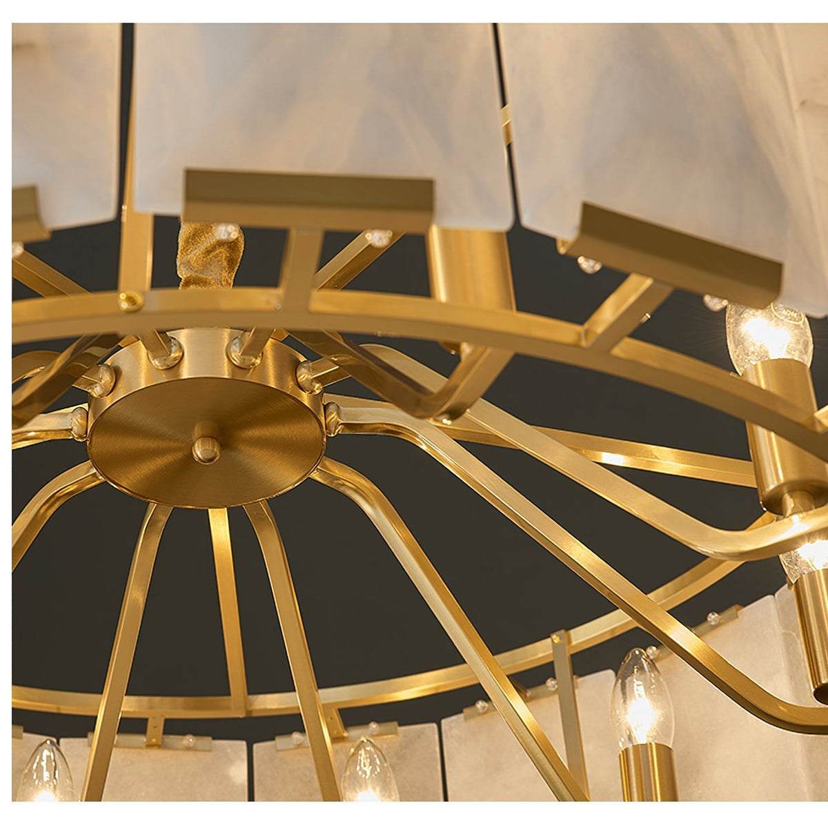 Art Deco inspired design details of the Nashima Chandelier.