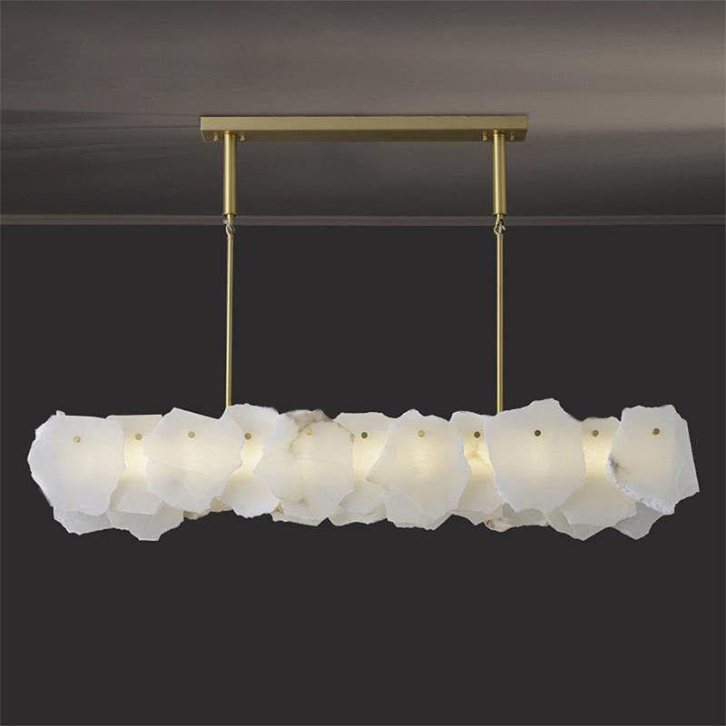 Catala Lustre Moderne Minimaliste en Laiton et Albâtre