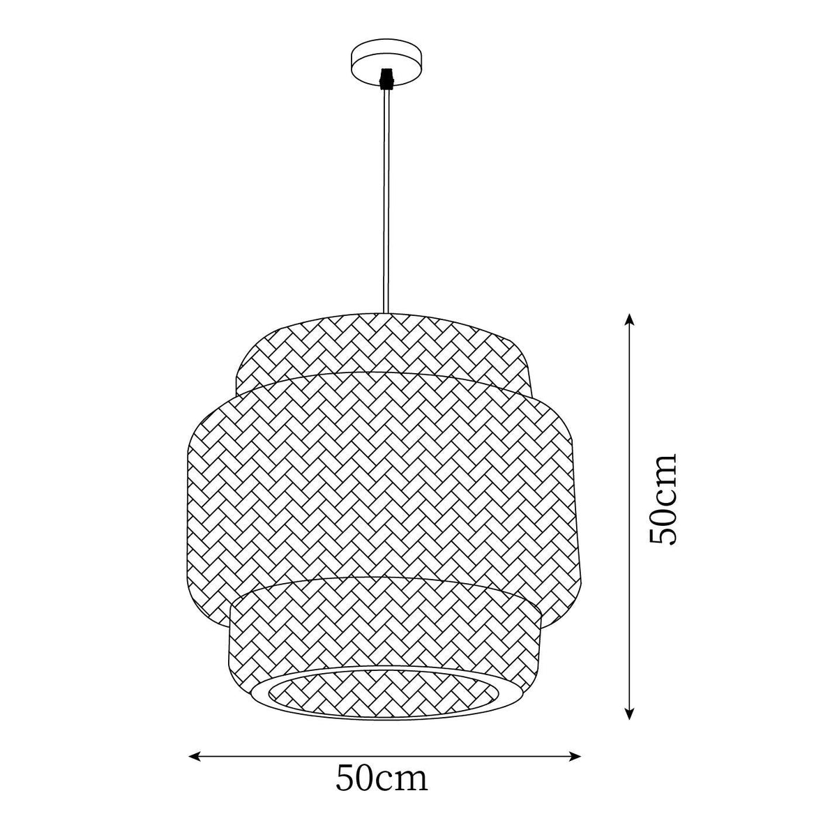 Pendant Lamp Double Layer Woven Bamboo Shade Organic Natural-Neutral Decor
