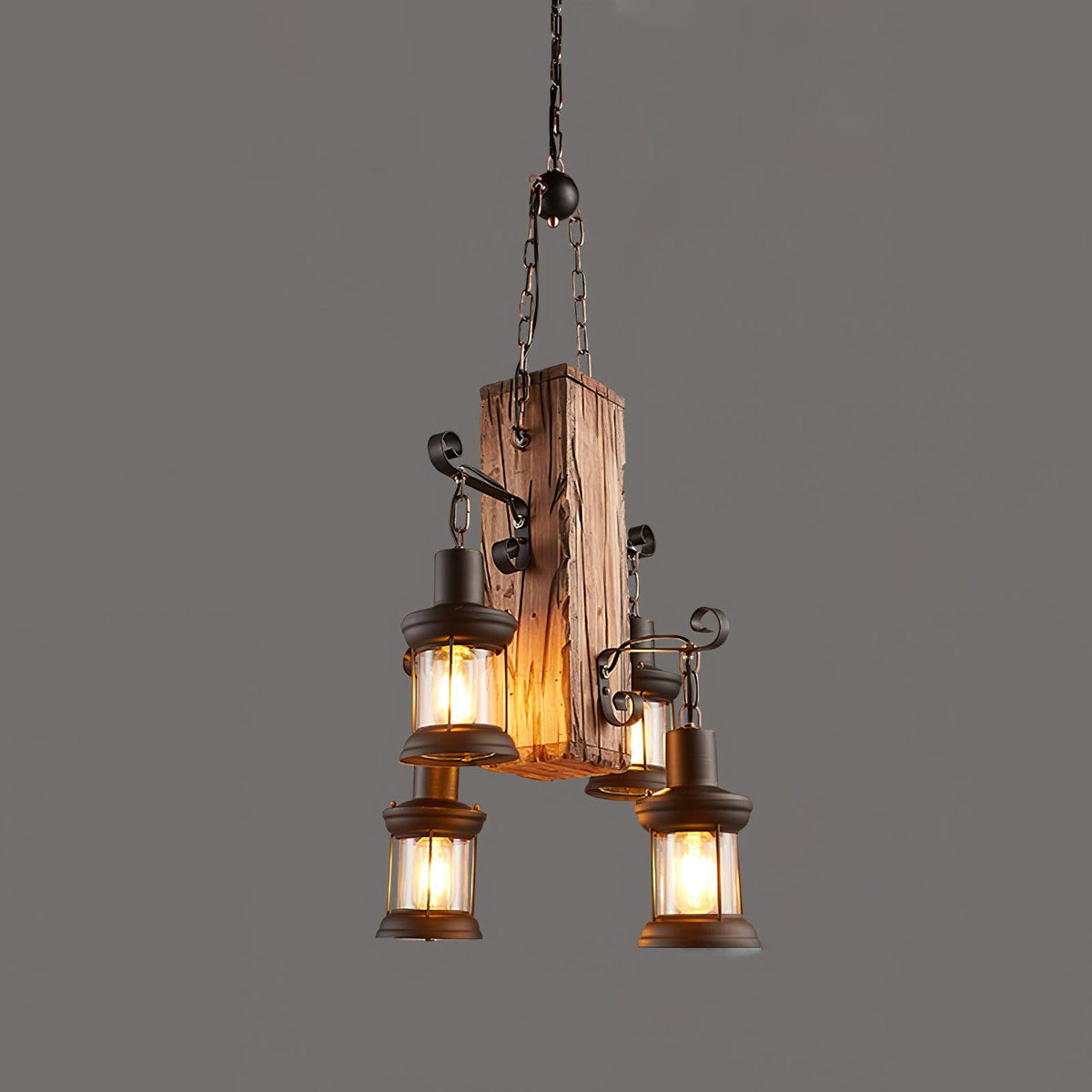 Aurzorir Lustre Bois Vintage