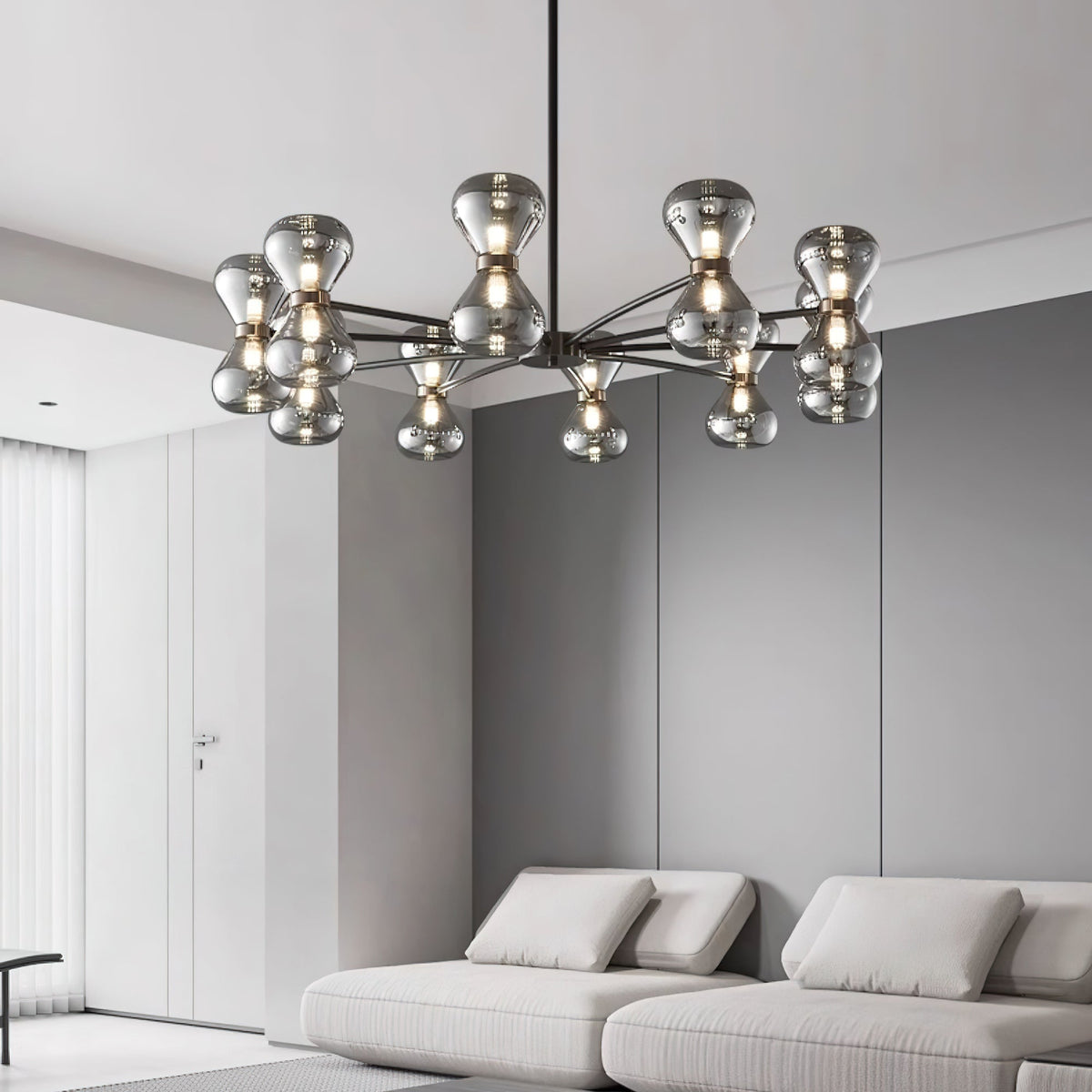 Jorielle Lustre Cadre Noir Verre Fumé Audacieux