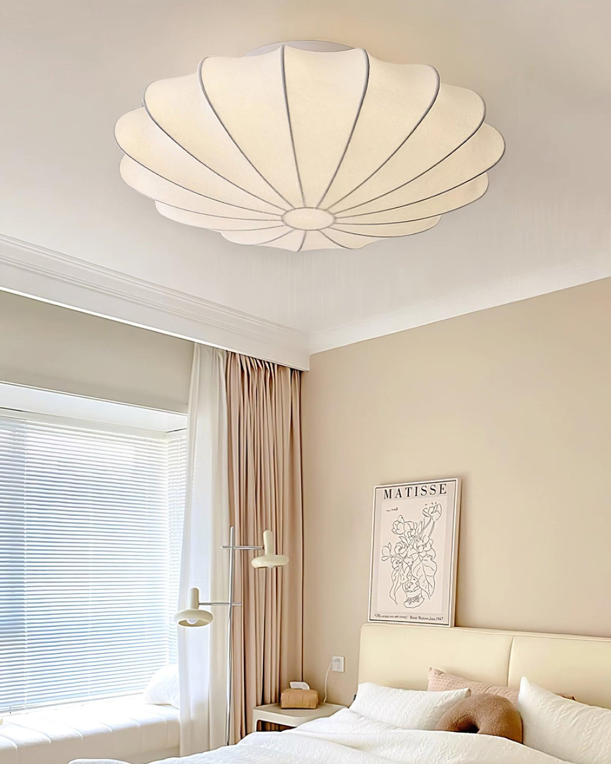 Zorenae Plafonnier Tissu Coquillage Sculptural Élégant