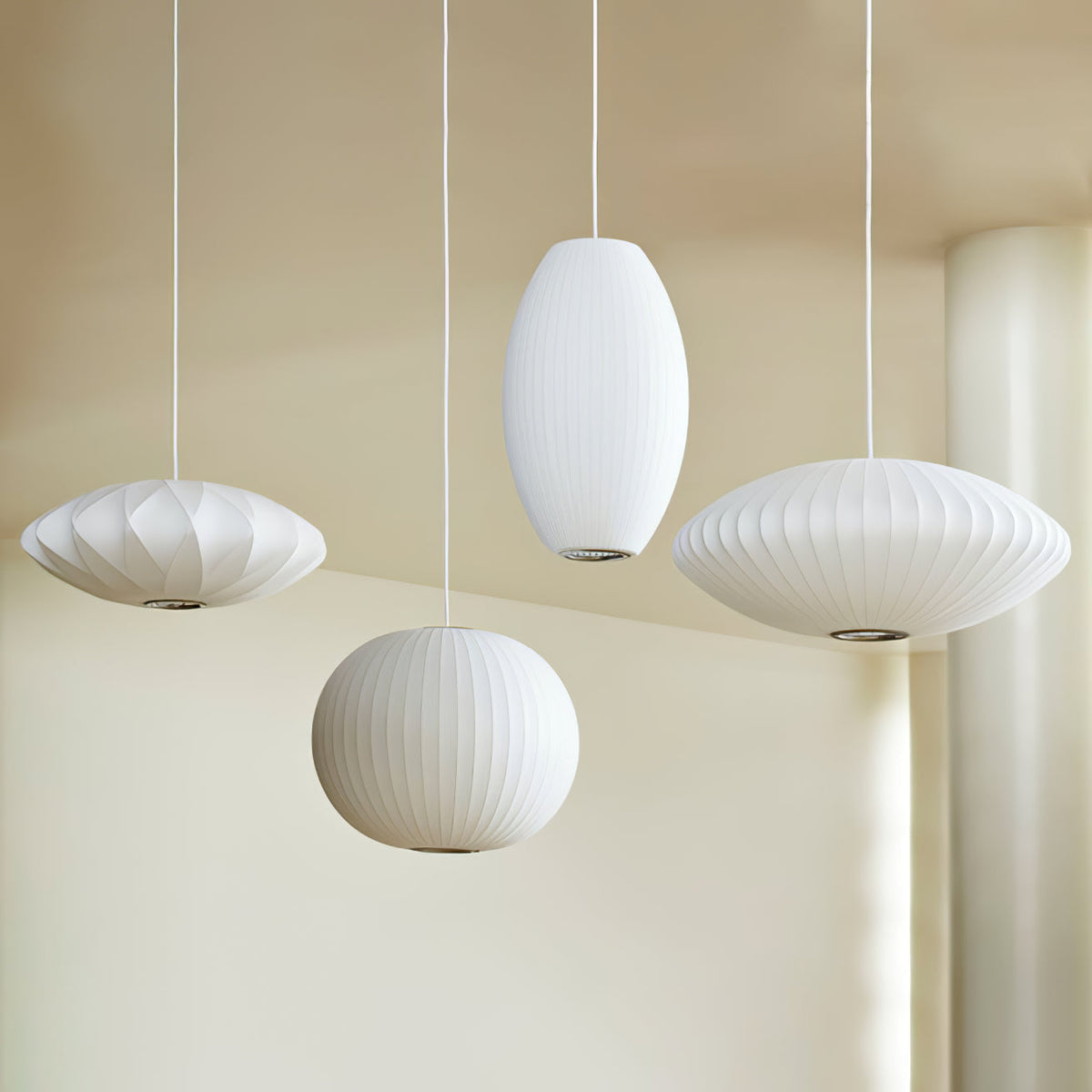 Nebula Lampe Suspendue en Soie de Mûrier Boule