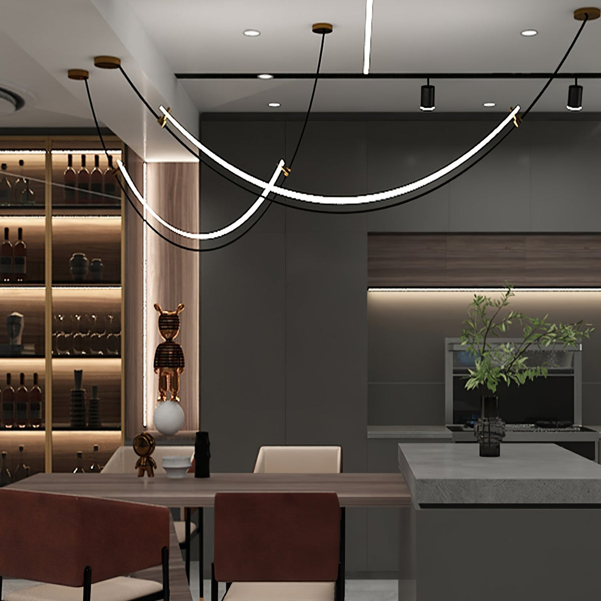 Zephira Suspension LED Courbée