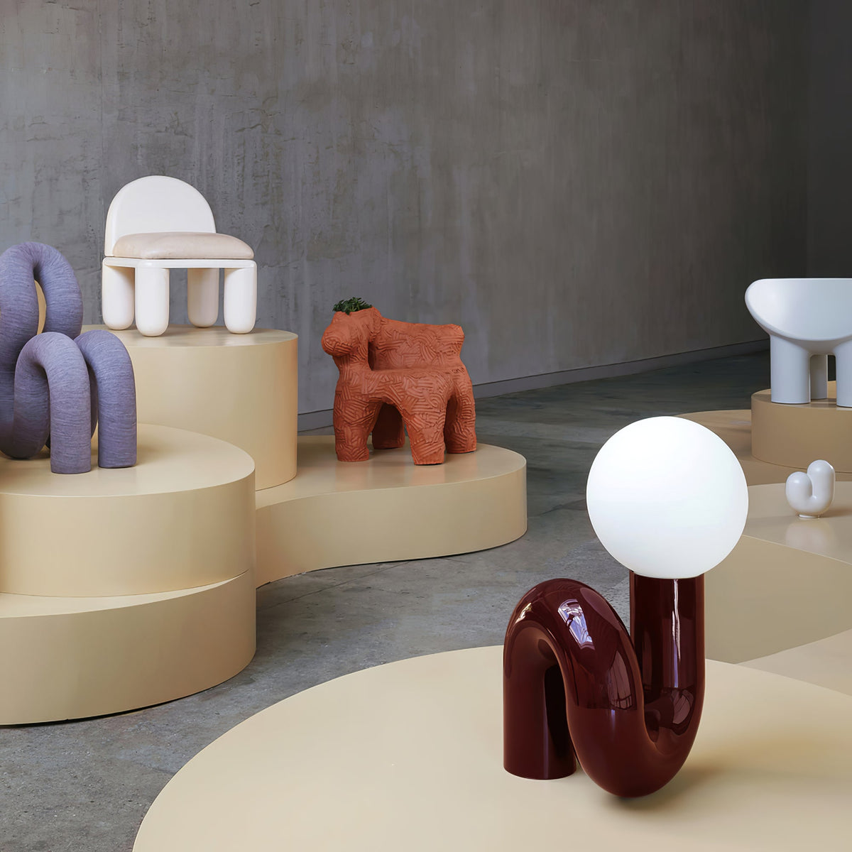 Soreeon Lampe de Table Forme N Ludique Tout Blanc