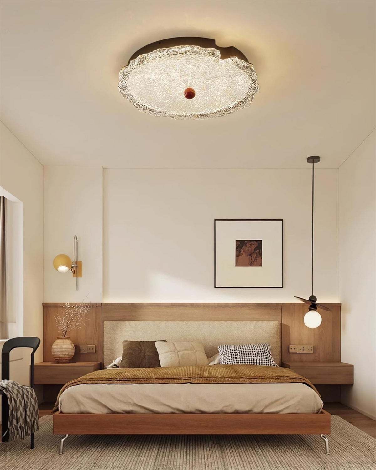 Gialo Textured Glass Ceiling Light-Neutral Decor