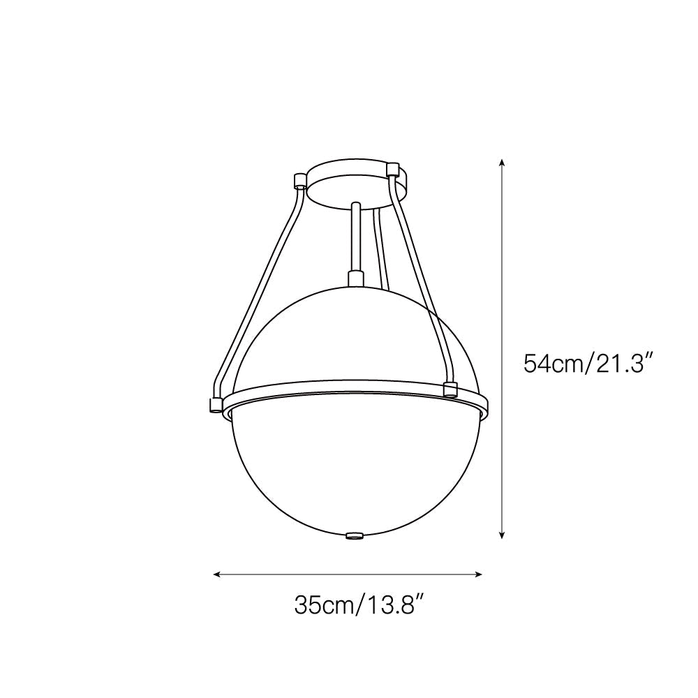 Atale Lampe de Plafond Moderne Minimaliste en Verre et Métal