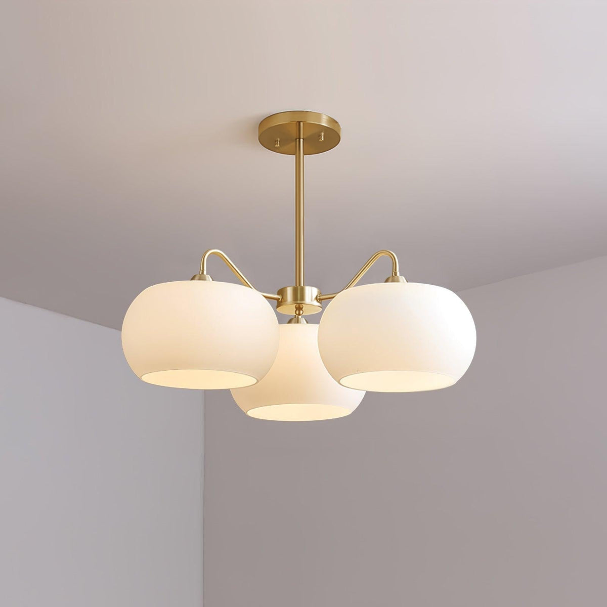 Orlaya Lustre White Glass Persimmon Shape
