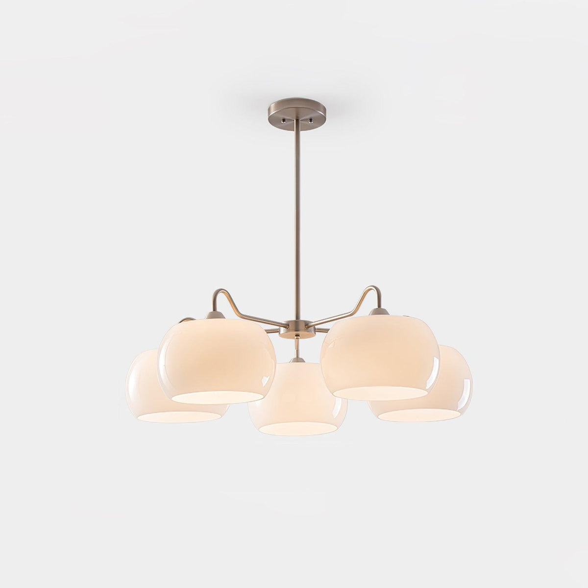 Orlaya Lustre White Glass Persimmon Shape
