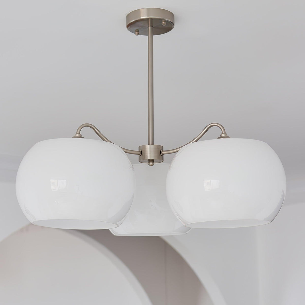 Orlaya Lustre White Glass Persimmon Shape