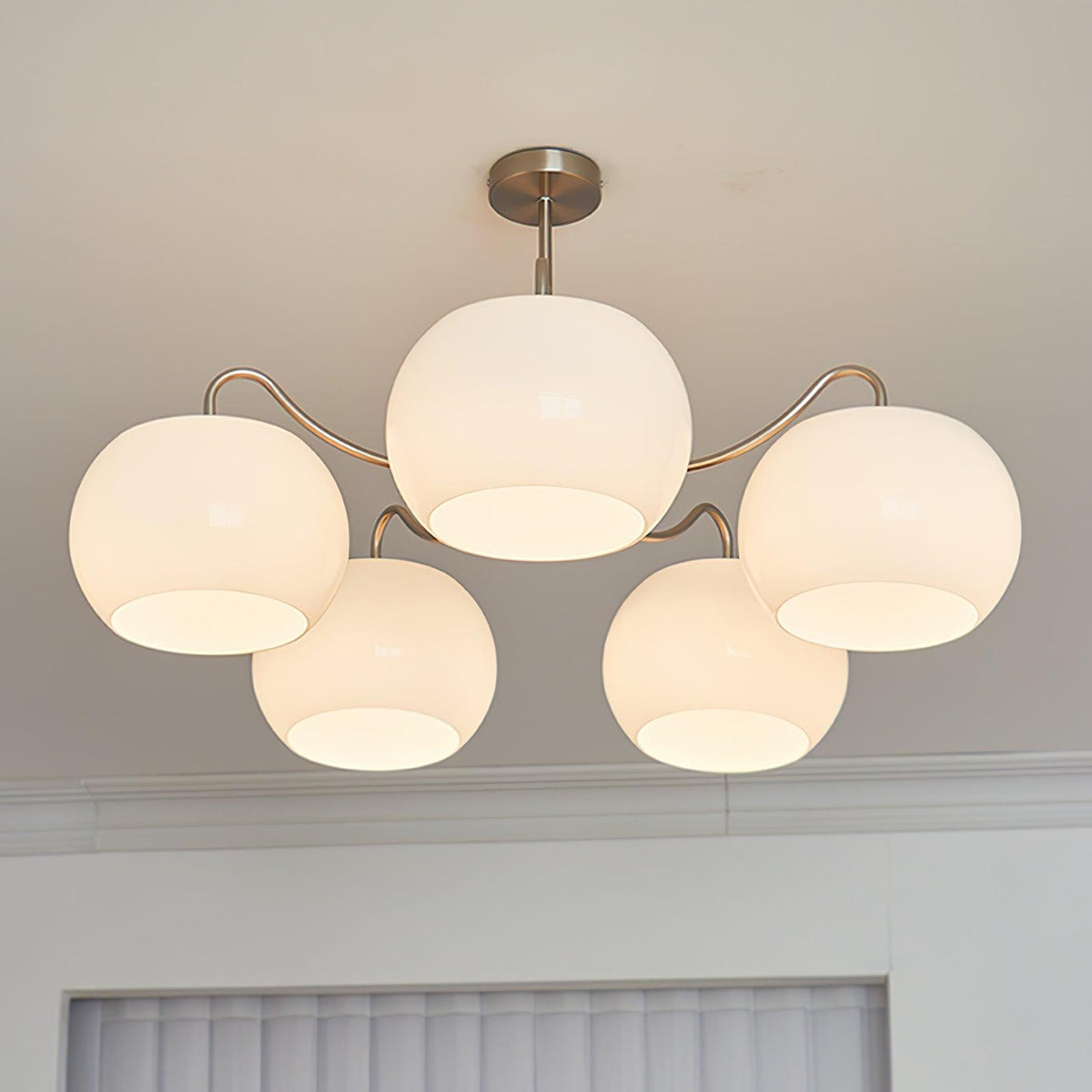 Orlaya Lustre White Glass Persimmon Shape