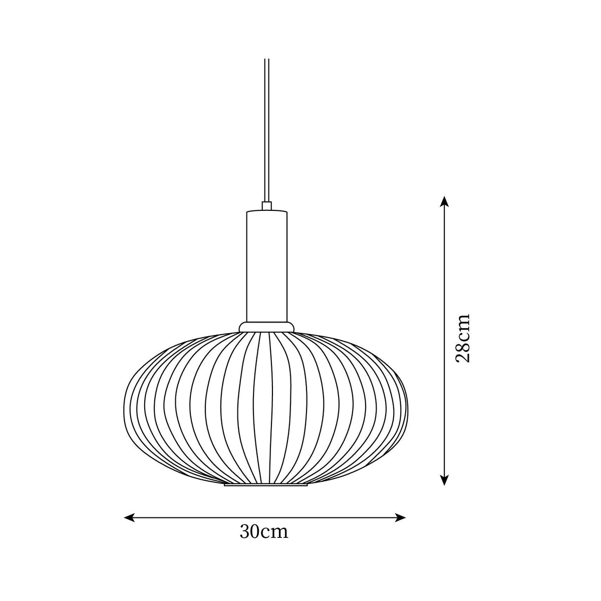 Elara Ribbed Pendant Lamp-Neutral Decor