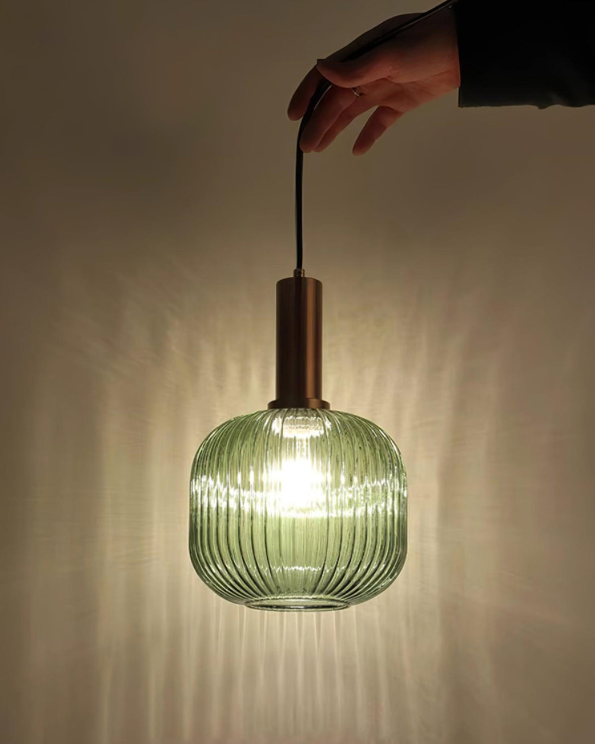 Elara Ribbed Pendant Lamp-Neutral Decor