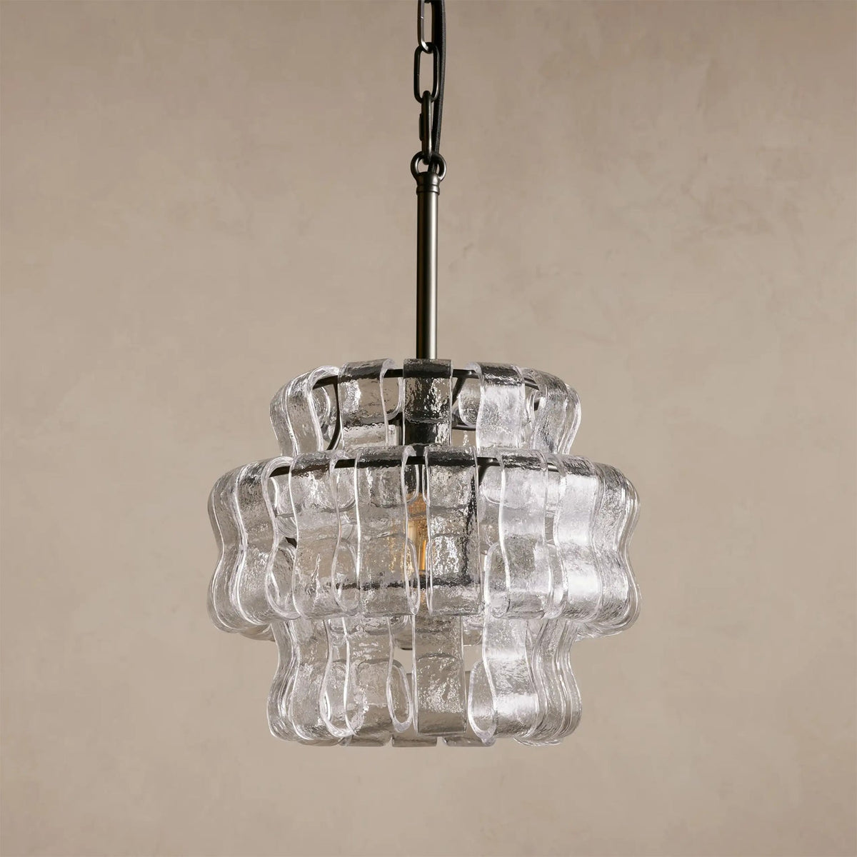 The Nirsa Pendant Light viewed from a low angle, looking up towards the ceiling.