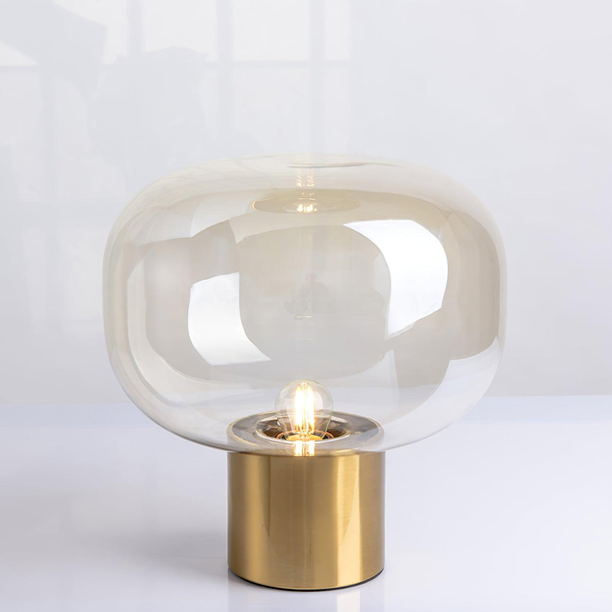 Teloz Lampe de Table Industrielle en Verre