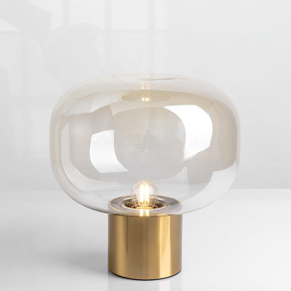 Teloz Lampe de Table Industrielle en Verre
