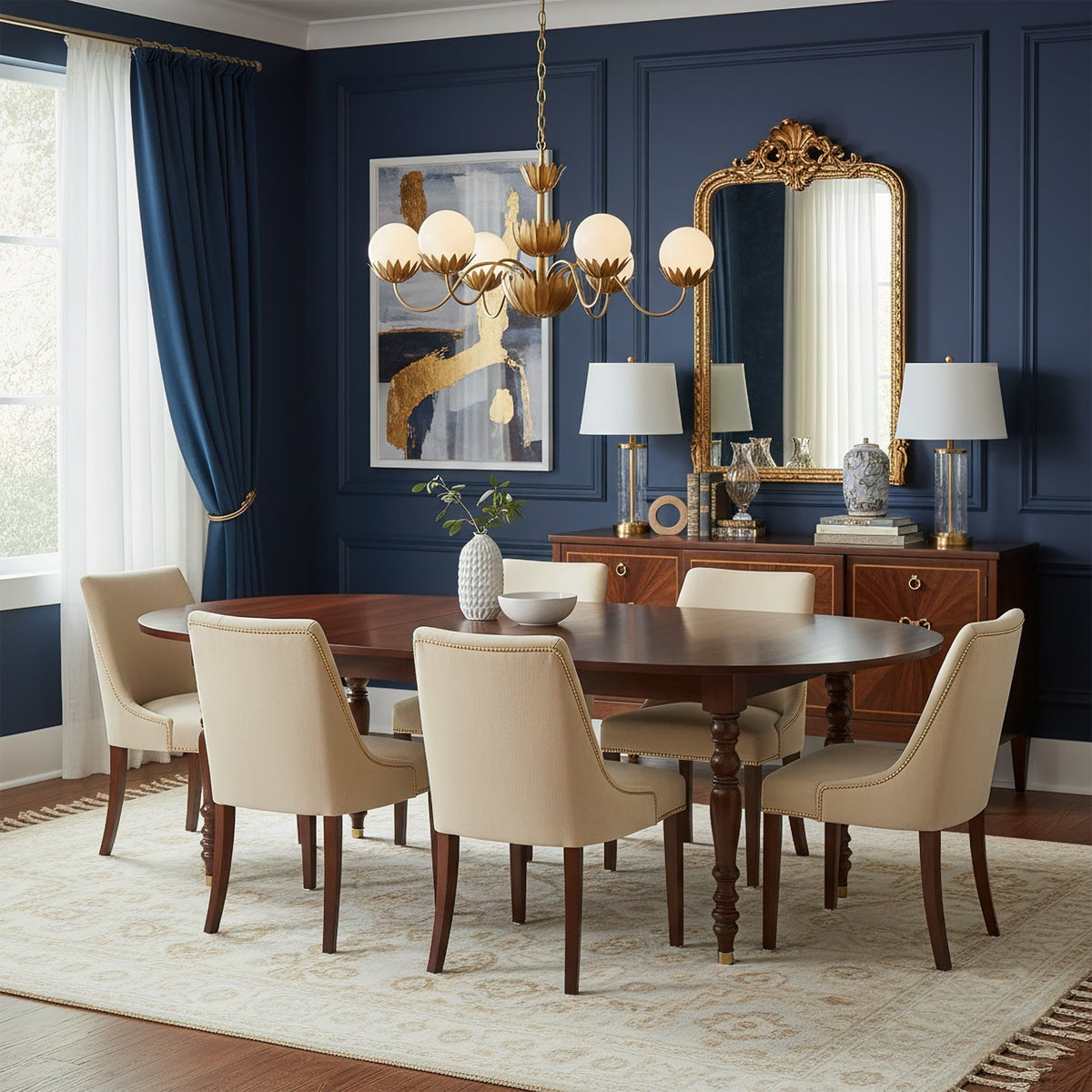 Lifestyle image of the Noemie Chandelier in a contemporary home interior.