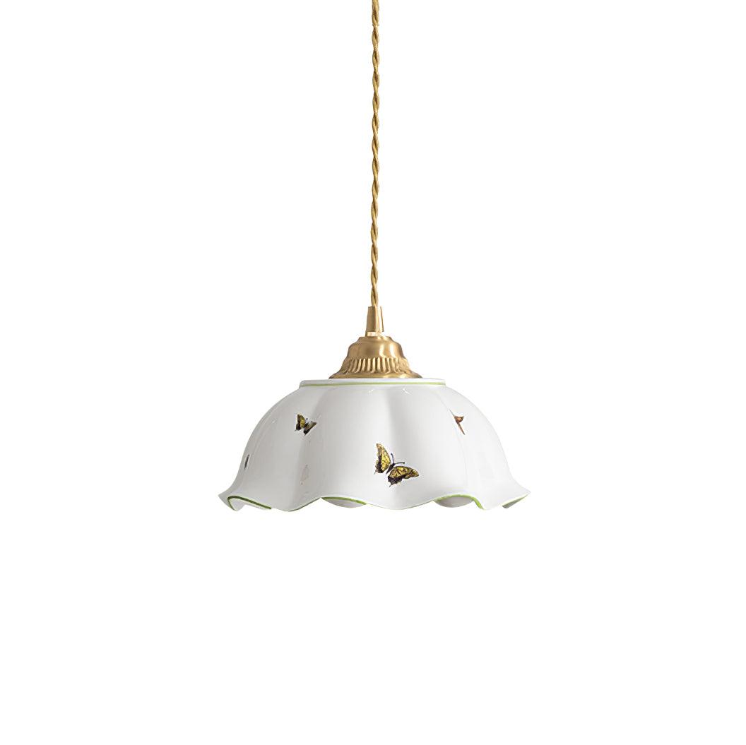Lumina Pendant Lamp Ceramic Petal Butterflies Vintage-Neutral Decor
