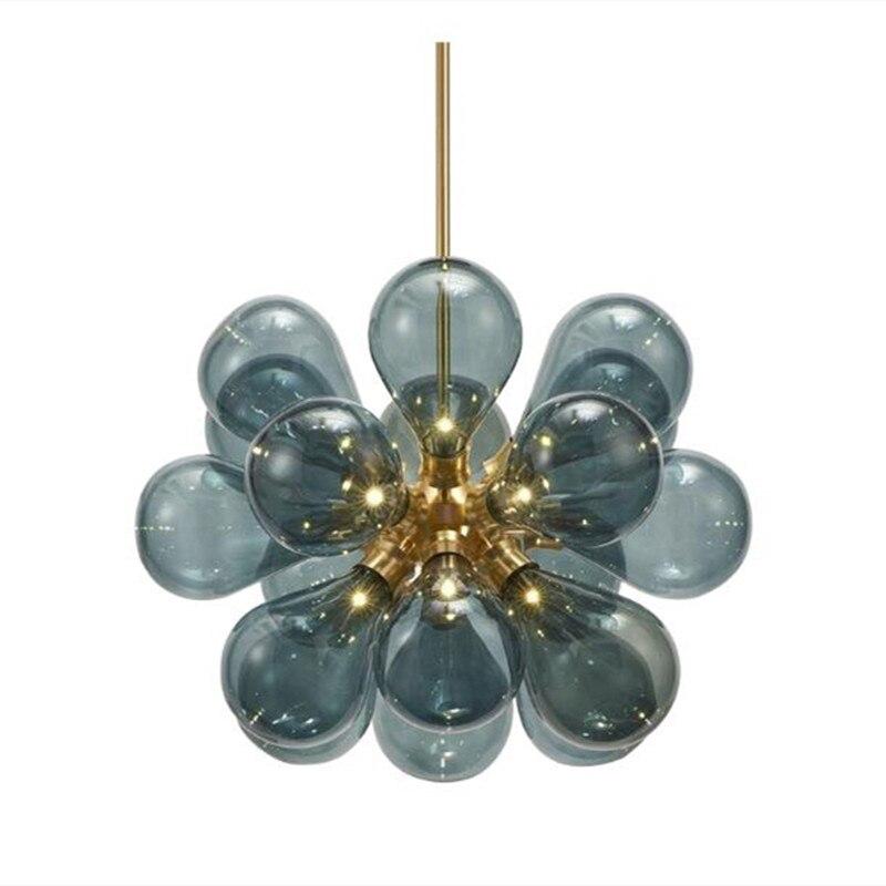 Valentina Suspension Moderne, Métal/Verre, Blanc/Bleu/Violet/Doré, Salon