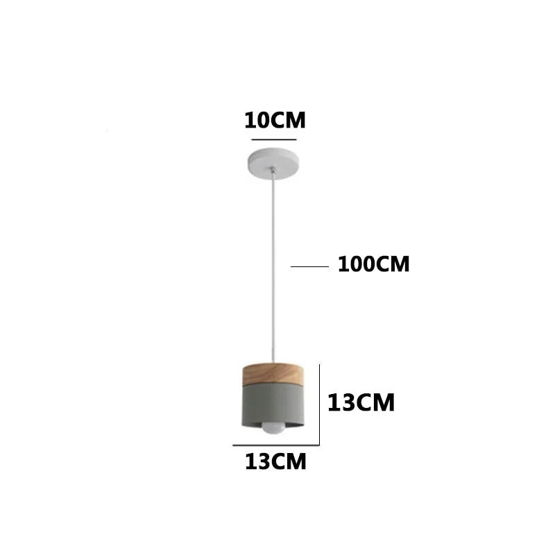 Valentina Suspension LED Macaron Nordique Métal/Bois Chambre