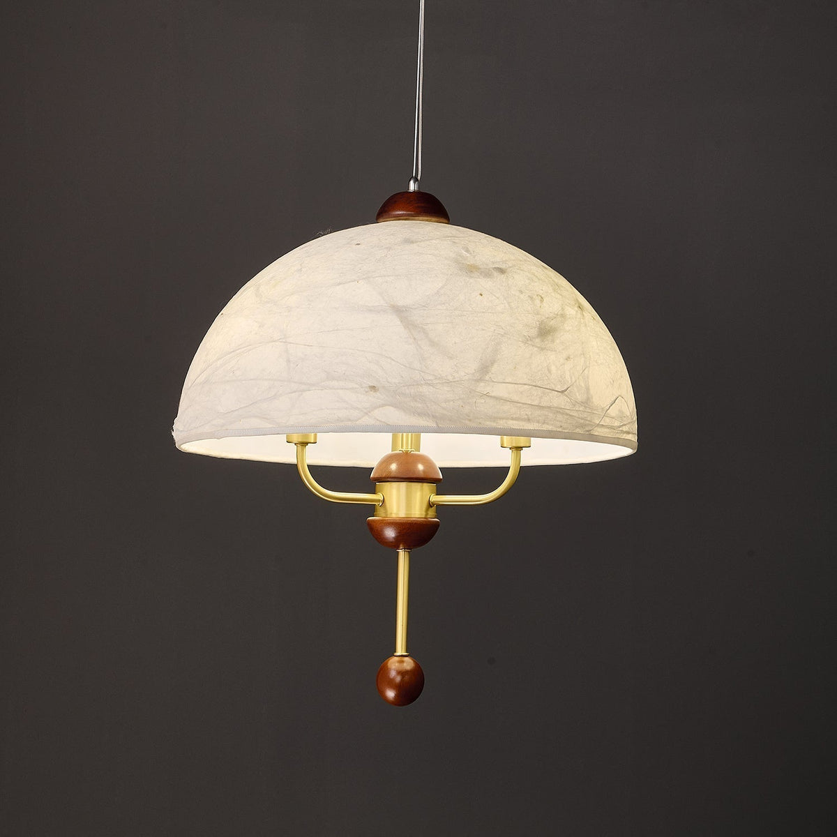 Linora Suspension Élégante en Tissu Fleuri et Bois