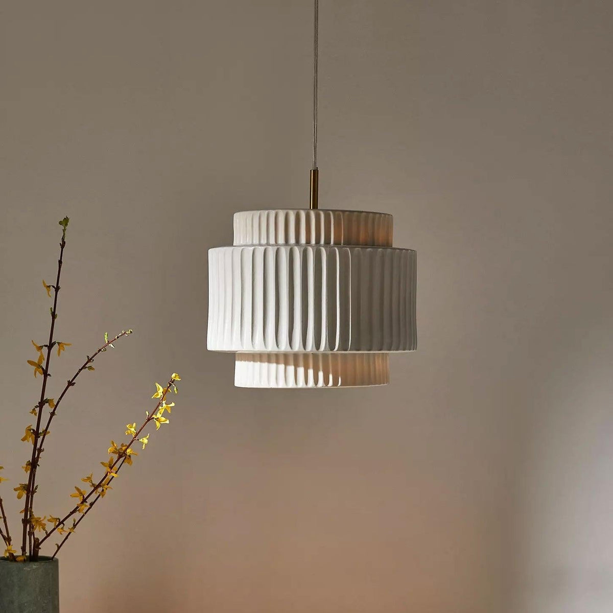 Aurelia Ribbed Pendant Light-Neutral Decor