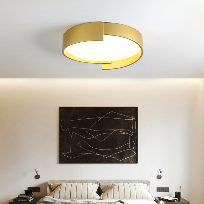 Arisha Plafonnier Rond Moderne, Métal/Acrylique, Blanc/Gris/Vert/Doré, Salon