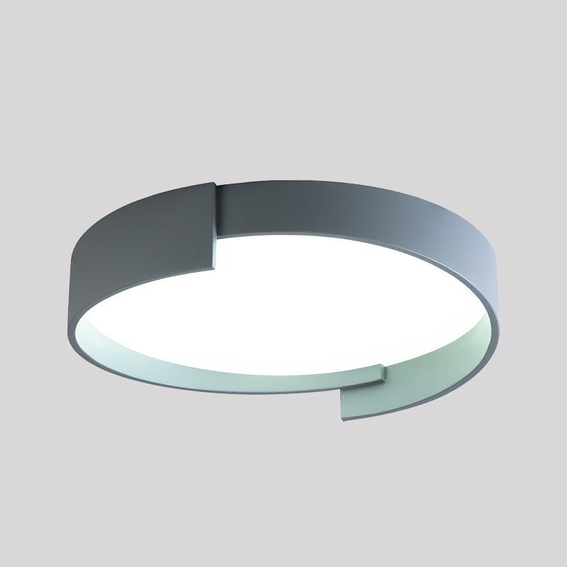 Arisha Plafonnier Rond Moderne, Métal/Acrylique, Blanc/Gris/Vert/Doré, Salon