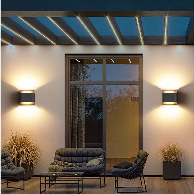 Ray Vintage Design LED Applique Murale Noir Métal Extérieur