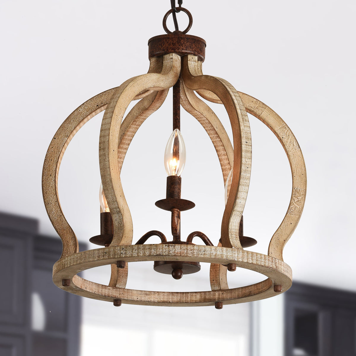 Vivinir Suspension Vintage Industrielle Aura Farmhouse en Bois et Métal