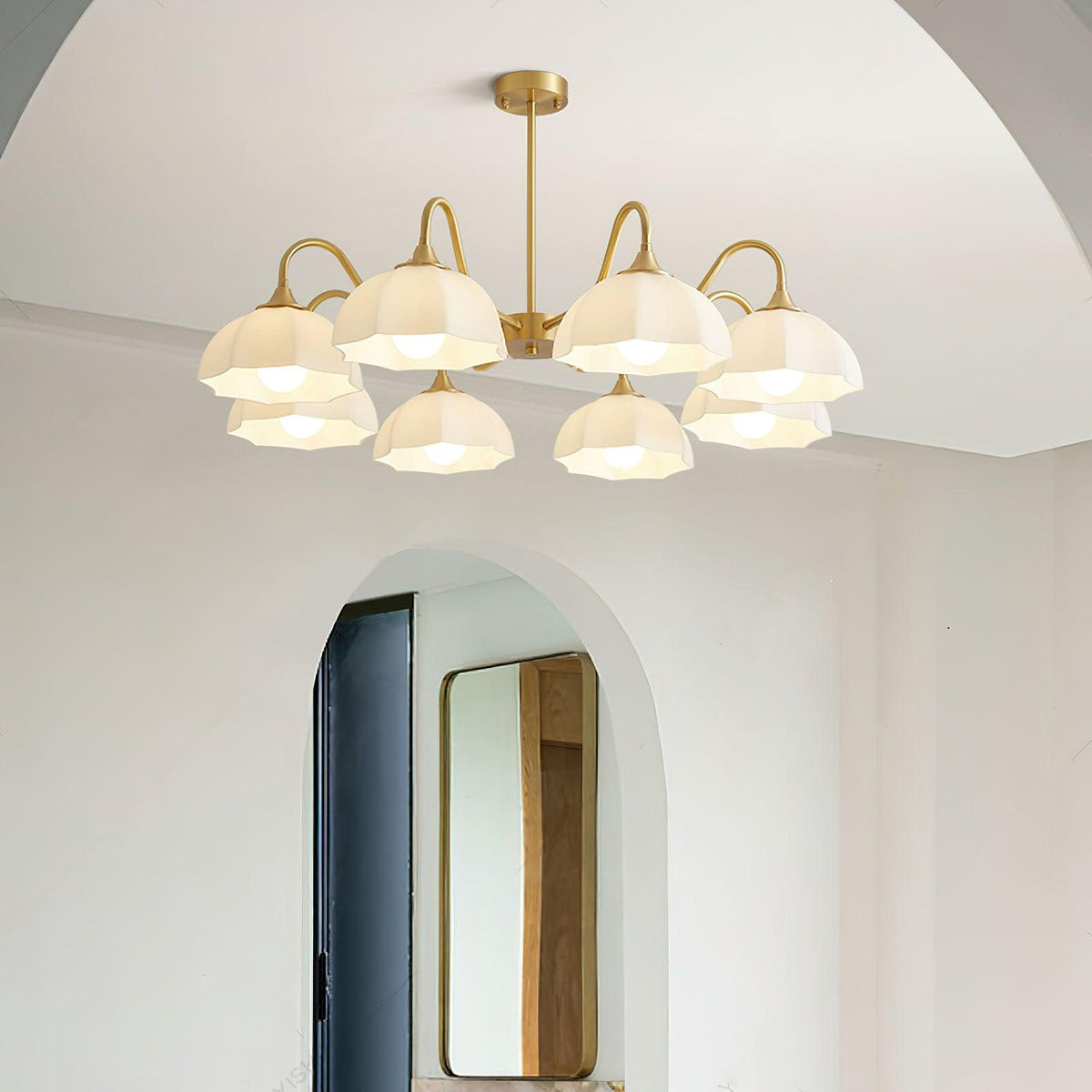 Linevia Lustre Bol En Verre Octagonal Cuivre Français