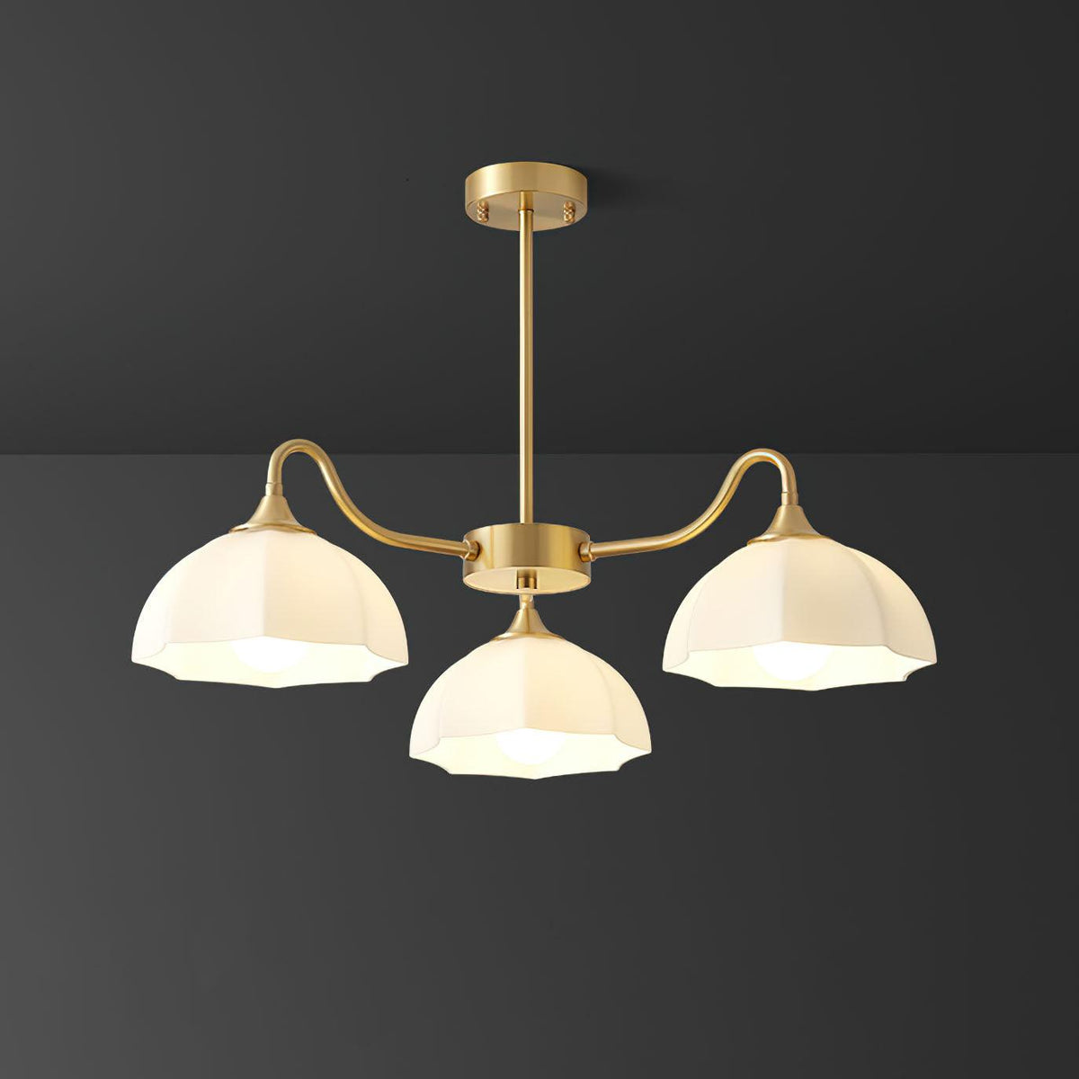 Linevia Lustre Bol En Verre Octagonal Cuivre Français
