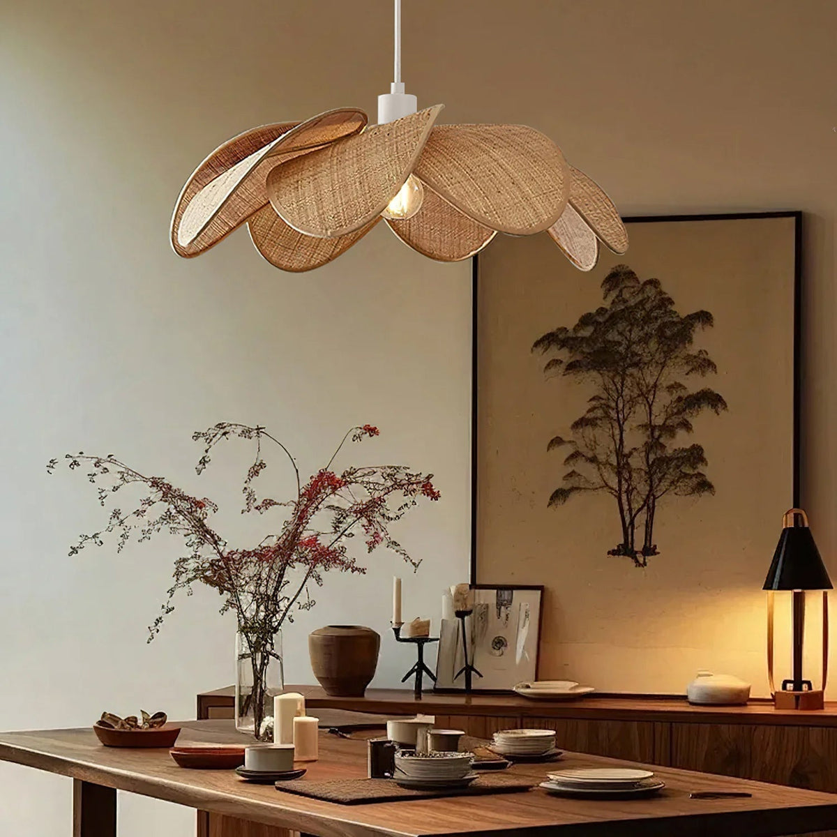 Odilia Pendant Light shown in a modern living room setting.