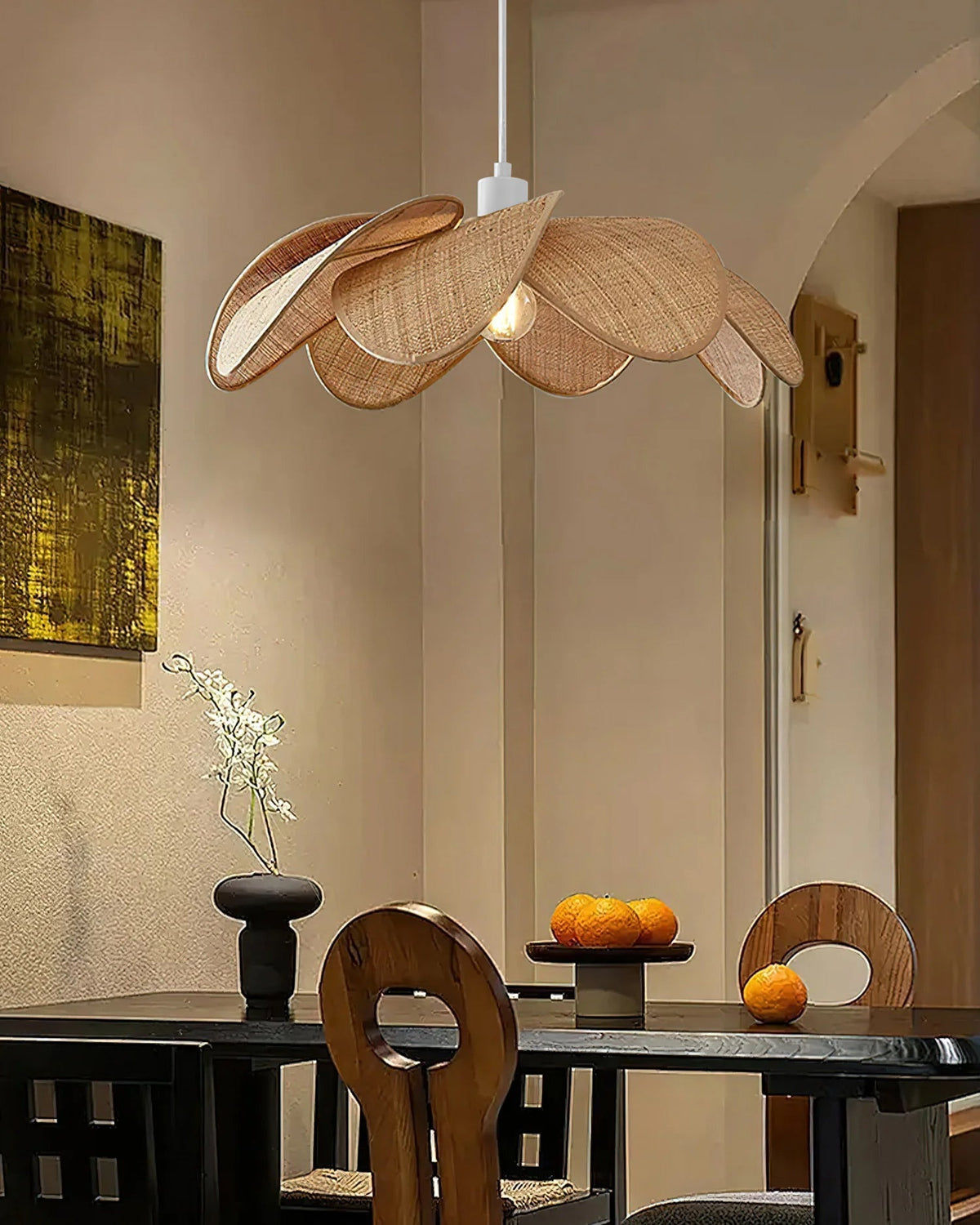The Odilia Pendant Light casting a warm, ambient glow.