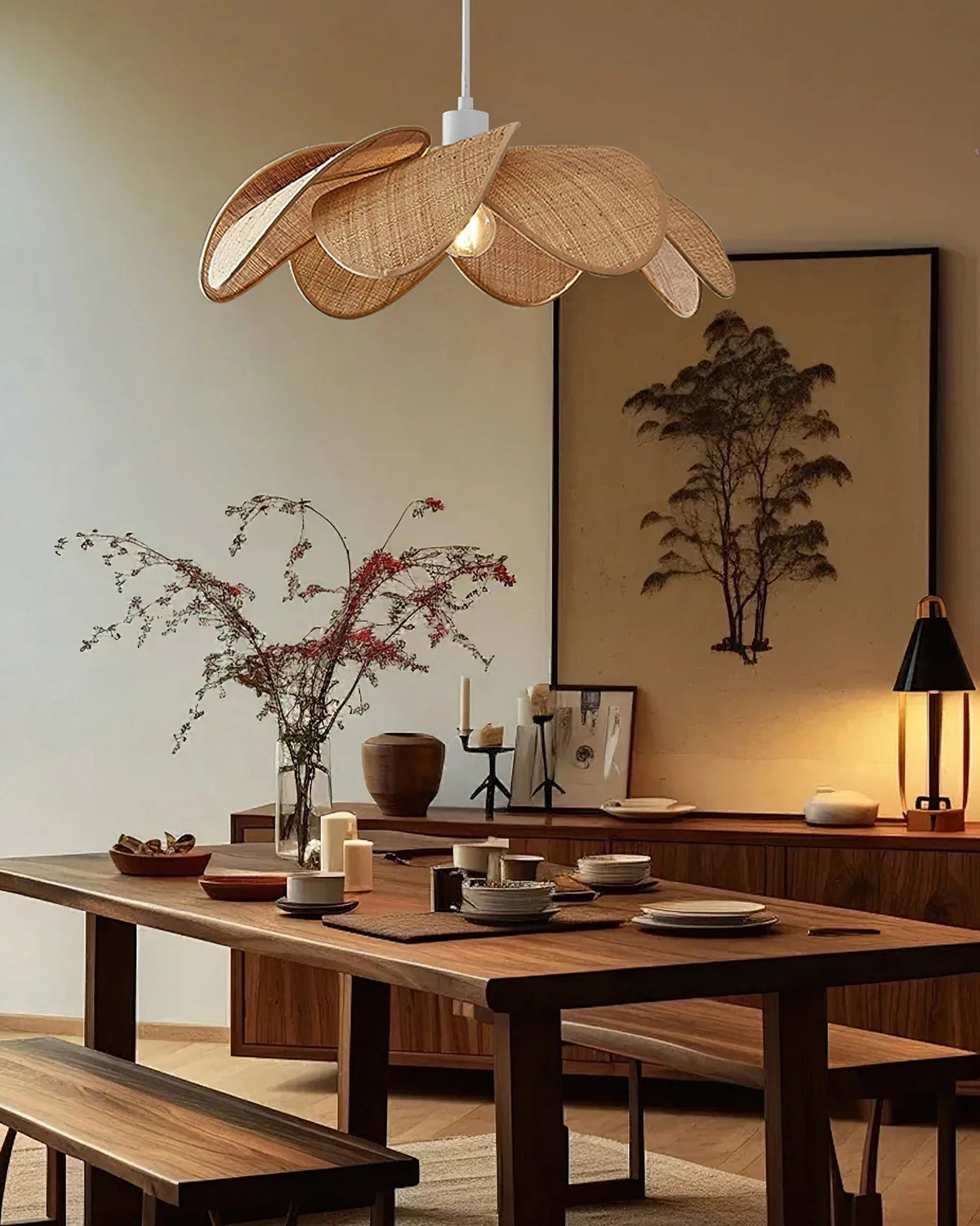 Size comparison of the three Odilia Pendant Light options.