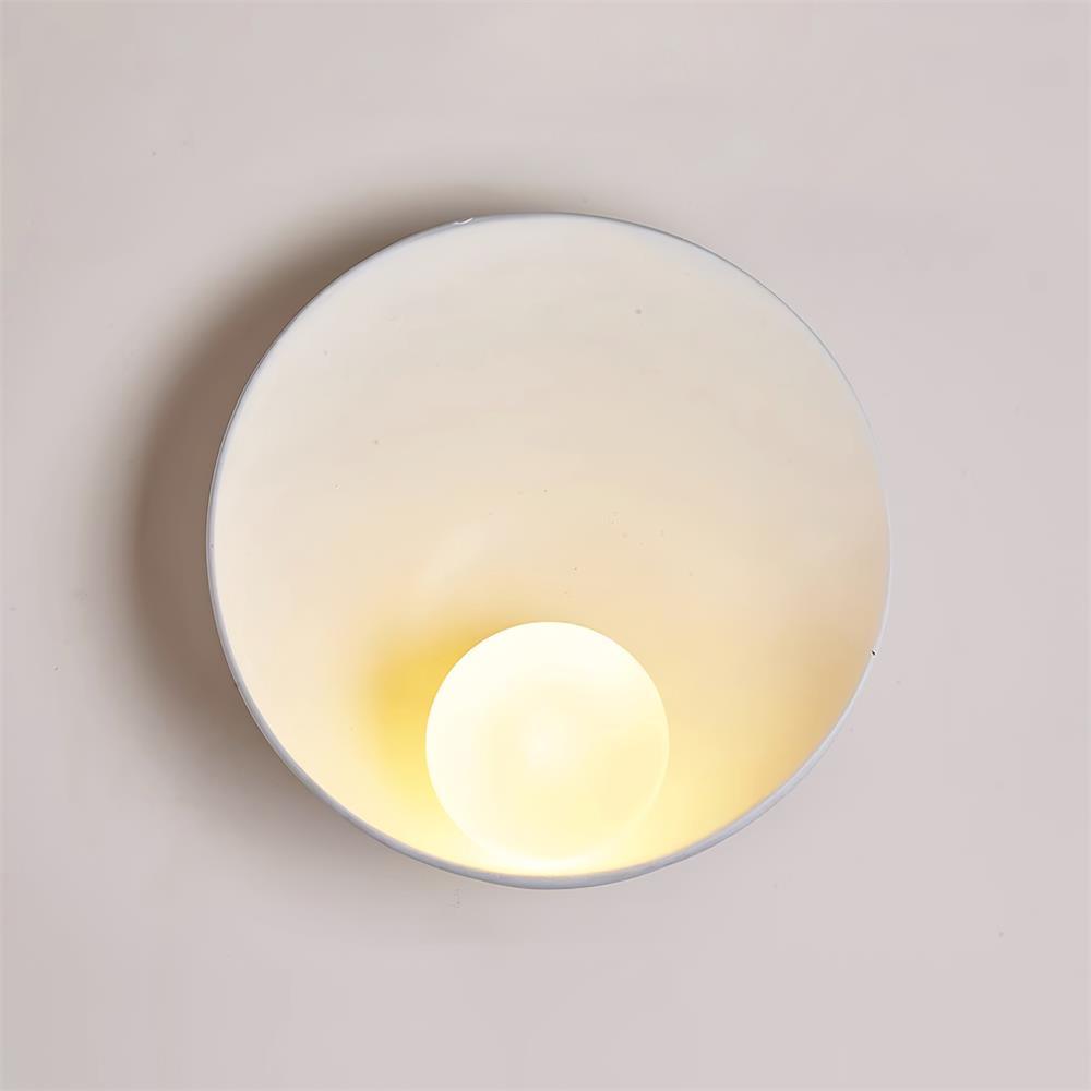 Wall Light Resin Cup Shade Metal Accent Minimalist Cozy-Neutral Decor
