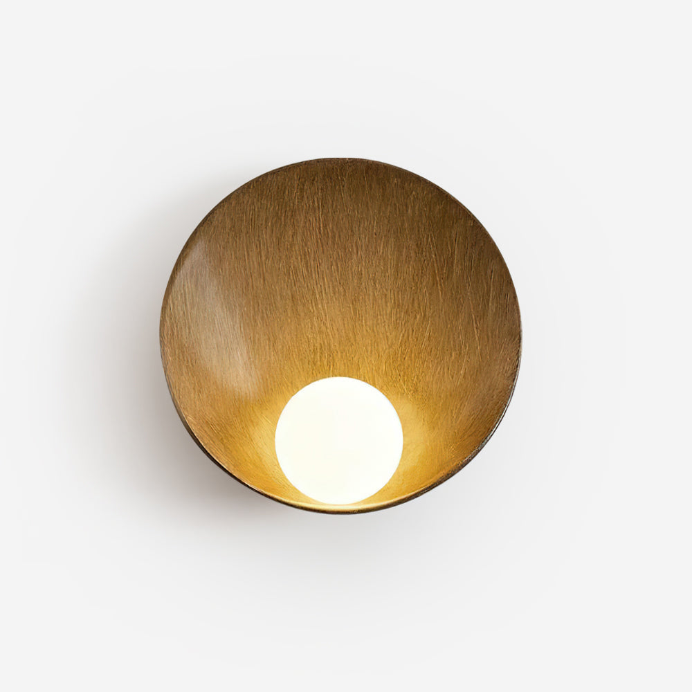 Wall Light Resin Cup Shade Metal Accent Minimalist Cozy-Neutral Decor