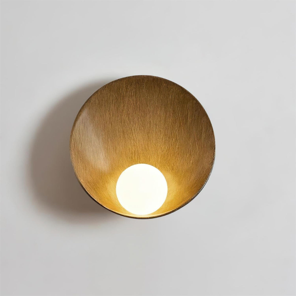 Wall Light Resin Cup Shade Metal Accent Minimalist Cozy-Neutral Decor