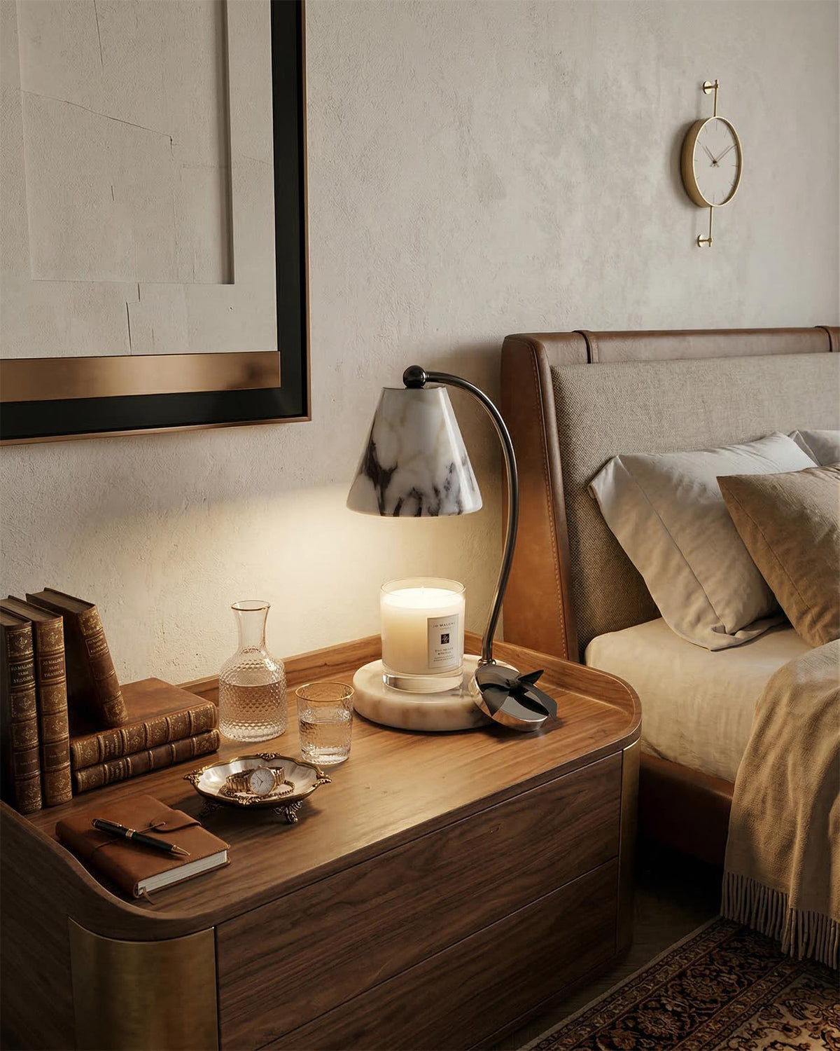 Renael Lampe de Table Chauffe-Bougies