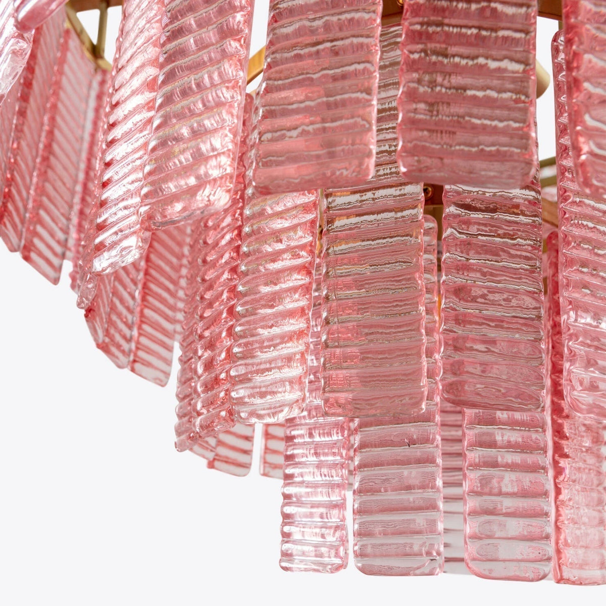 Nivoria Lustre Rose Murano Verre Superposé Vintage Luxe