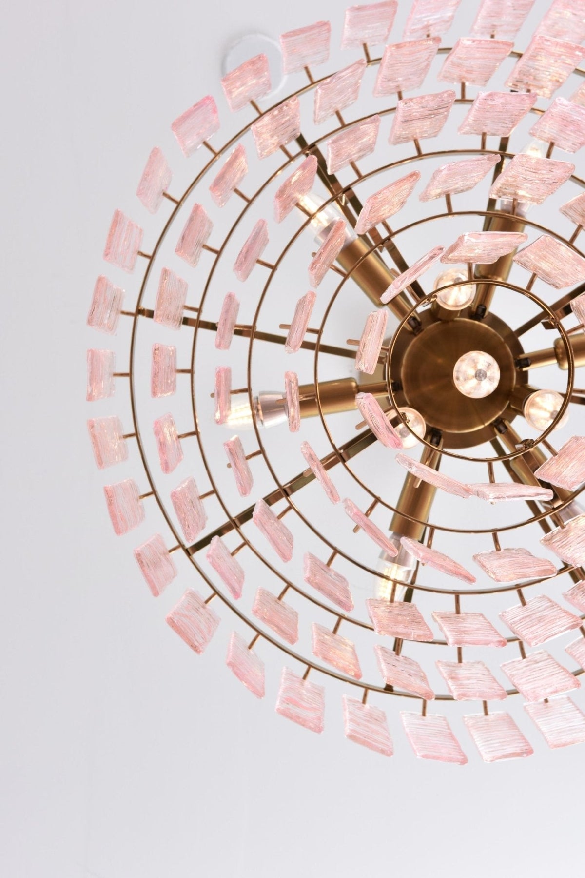 Nivoria Lustre Rose Murano Verre Superposé Vintage Luxe