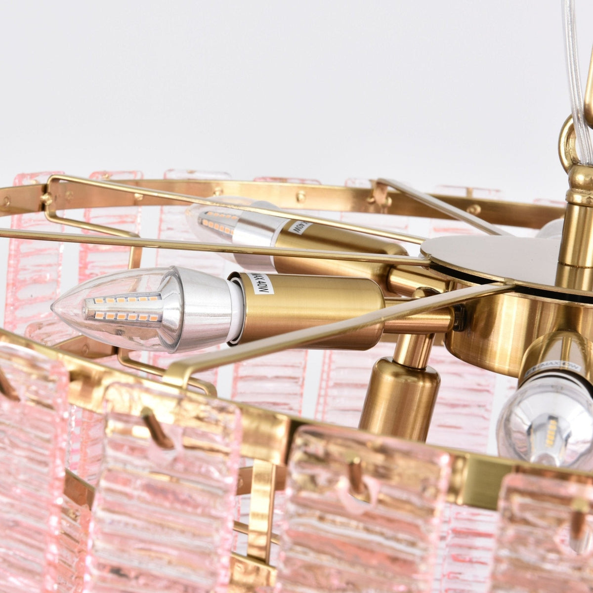 Nivoria Lustre Rose Murano Verre Superposé Vintage Luxe