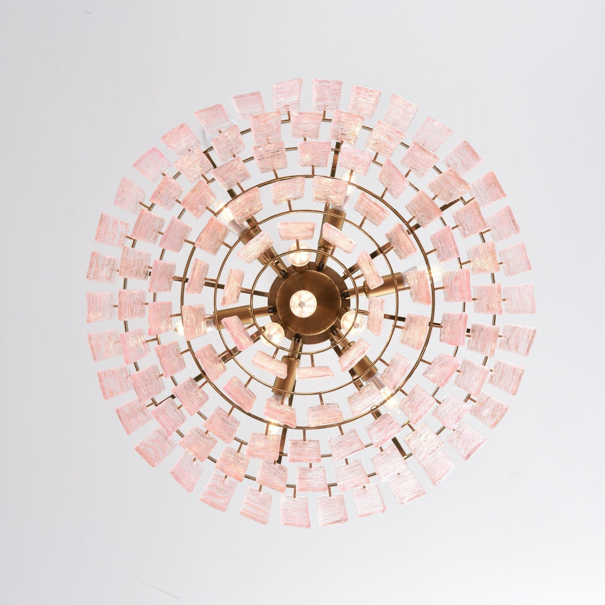 Nivoria Lustre Rose Murano Verre Superposé Vintage Luxe