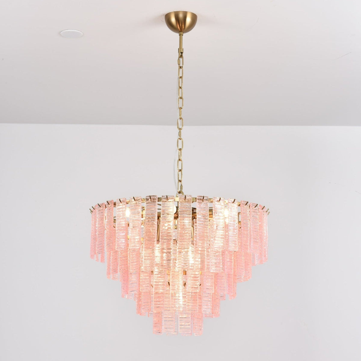 Nivoria Lustre Rose Murano Verre Superposé Vintage Luxe