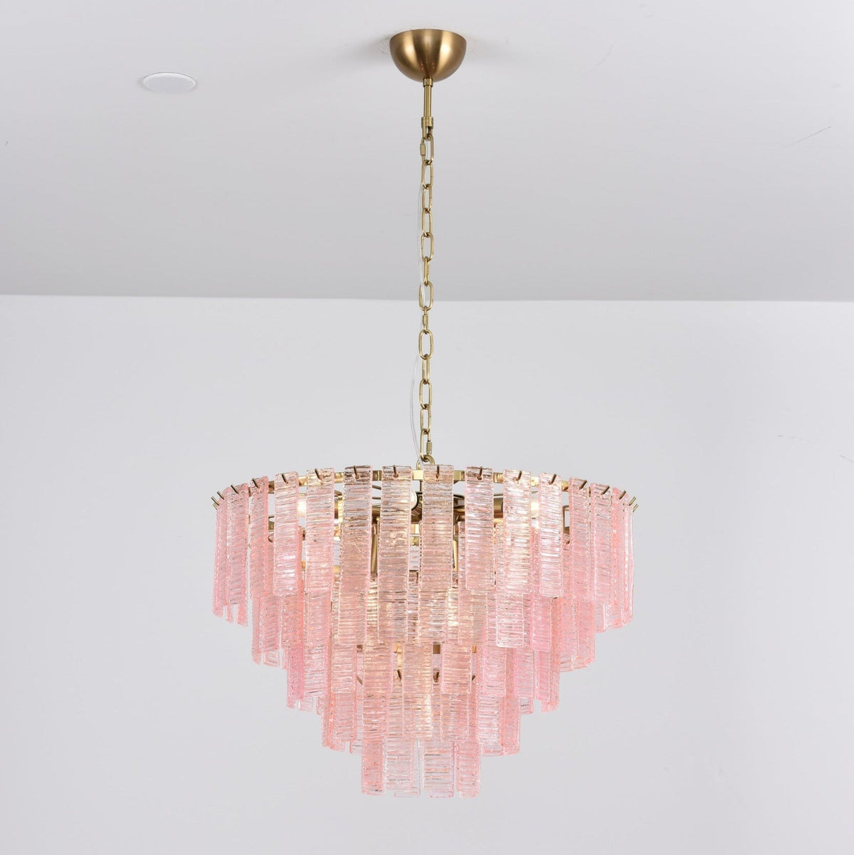 Nivoria Lustre Rose Murano Verre Superposé Vintage Luxe