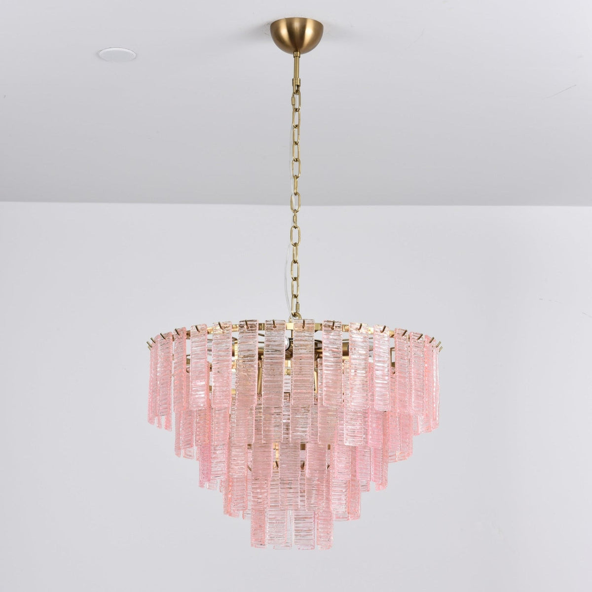 Nivoria Lustre Rose Murano Verre Superposé Vintage Luxe